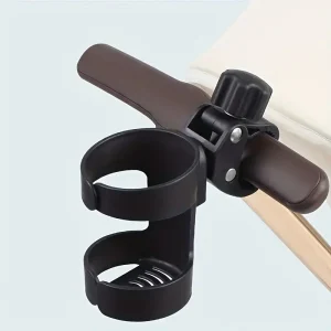 Portegobelet universel poussette plastique PP fixation ajustable noir marron design moderne sécuritaire sans odeur maternité bébé enfants