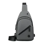 Sac à dos bandoulière polyester灰 noir résistant sac de randonnée polyvalent pour hommes usage quotidien et sportifs style moderne et minimaliste