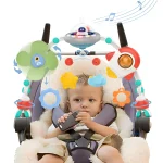 Arc de poussette bébé berceuse musicale jouet rotatif développement motricité siège auto accessoire éveil sensoriel bébé 06 mois