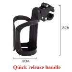 Support bouteille eau multifonctionnel poussette bébé accessoire portable fixe sécurisé design épuré compatible outdoor noir universel