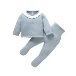 Ensemble bébé 012 mois pull manches longues pantalon pieds intégrés doux chaud style intemporel