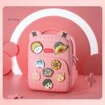 Sac à dos Kawaii enfant imperméable design animé fermeture éclair sac d&rsquo;école ludique pour filles et garçons rose pastel