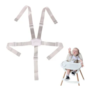 Harnais de sécurité 5 points pour chaise haute bébé universel nylon blanc ajustable haute qualité usage quotidien sécurité optimale