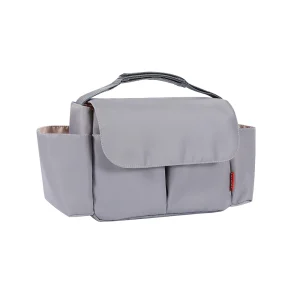 Sac de poussette organizer bébé rangement accessoires portegobelet housse chariot pochette voyage 02 ans style moderne matière synthétique gris clair
