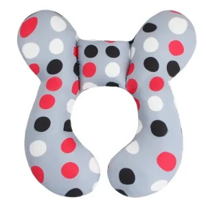Oreiller de voyage pour bébé soutien tête et cou coussin de nuque en U carrossable siègeauto voyage style coloré