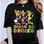 Tshirt Disney Cinco de Mayo personnages festifs pour fille style décontracté 100% coton qualité supérieure