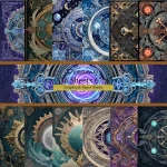 Pack de papier Dreamy pour scrapbooking 36 feuilles 6×6 cm motifs bohème pompons style steampunk fantasy cosmic artistique créatif portables durables qualité premium