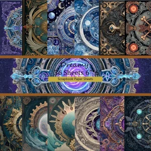 Pack de papier Dreamy pour scrapbooking 36 feuilles 6×6 cm motifs bohème pompons style steampunk fantasy cosmic artistique créatif portables durables qualité premium Pack de papier Dreamy pour scrapbooking 36 feuilles 6×6 cm motifs bohème pompons style steampunk fantasy cosmic artistique créatif portables durables qualité premium