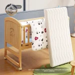 Berceau Happy Baby en bois massif non peint écolo sécuritaire lit de couchage multifonctionnel pour bébé nouveauné 03 ans design moderne Panda motif