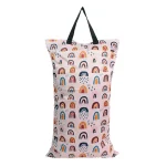 Sac de rangement étanche à double poignée sac de stockage pour jouets vêtements enfant design arcenciel 40x70cm