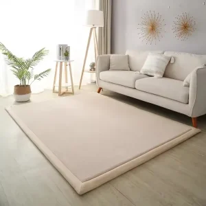 Tapis Tatami en molleton doux grand tapis beige pour chambre bébé salon matelas confortable style moderne