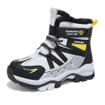 Bottes de neige HKOX pour enfants mode hiver confortables et antidérapantes taille 3040 noir et blanc