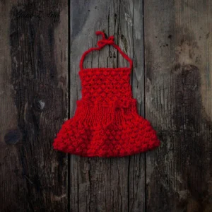 Robe rouge tricotée bébé fille 36 mois vêtement photo occasion spéciale style mignon polyester doux