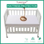 Protecteur matelas bébé imperméable Turetrip housse matelas respirante protection lit bébé 100% polyester hypoallergénique facile à nettoyer