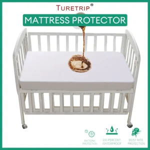 Protecteur matelas bébé imperméable Turetrip housse matelas respirante protection lit bébé 100% polyester hypoallergénique facile à nettoyer Protecteur matelas bébé imperméable Turetrip housse matelas respirante protection lit bébé 100% polyester hypoallergénique facile à nettoyer