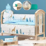 Lit bébé Sweet Dream bois massif portable lit d&rsquo;appoint moustiquaire coussins inclus design moderne 安全 03 ans lit de transition style éveil enfant