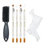 Kit de toilettage pour barbe 6 pièces – Crayons de mise en forme brosse gabarit – Accessoires beauté visage et sourcils – Design moderne fonctionnel