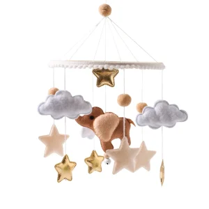 Mobile bébé en tissu doux nuages étoiles et animal design moderne chambre d&rsquo;enfant cadeau naissance 安全 durable