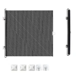 Rideau occultant mesh noir pour fenêtres protection lumière intimité style moderne accessoires incl. facile à installer polyester 4 crochets 50125cm