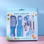 Kit soins bébé essentiels 6 pièces ongles cheveux thermomètre brosse pincecrayon matériel sécurité sans BPA design doux moderne MY FIRST BABY CARE SET