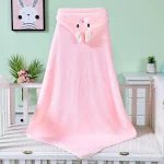 Couverture à capuche pour bébé serviette de bain douce enveloppe d’emmaillotage chaude drap pour dormir lange de bain pour nourrissons garçons et filles