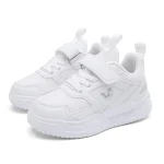Chaussures enfants basket sneakers antiglissant comfort cuir PU white mesh logo coq enfants 412 ans sports école
