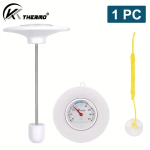 Thermomètre piscine flottant K Thermo blanc stainless acier graduation Celsius Fahrenheitusage bébé plage piscine extérieur intérieur sécurité bébé