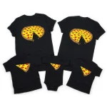 Tshirt famille correspondant père mère enfant design pizza original mode été coordonné bébé body tshirt éthique qualité安全
