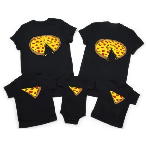 Tshirt famille correspondant père mère enfant design pizza original mode été coordonné bébé body tshirt éthique qualité安全
