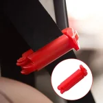 Clip Ceinture de Sécurité pour Siège Auto Bébé Femme Enceinte Antidérapant Facile à Utiliser Design Simple Rouge