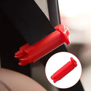 Clip Ceinture de Sécurité pour Siège Auto Bébé Femme Enceinte Antidérapant Facile à Utiliser Design Simple Rouge
