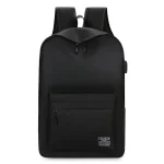 Sac à dos minimaliste unisexe grande capacité école voyage sac à dos polyvalent noir polyester doublure rembourrée bretelles ajustables poche zippée