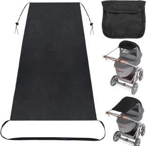 Paresoleil stroller protection solaire respirant en polyester ajustable rangement pochette noir design moderne sécurisé bébé promenade Paresoleil stroller protection solaire respirant en polyester ajustable rangement pochette noir design moderne sécurisé bébé promenade