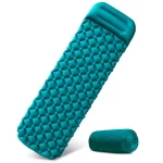 Matelas autogonflant camping outdoor portable compact gaines support turquoise