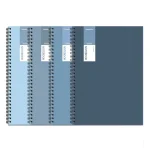 Carnet à spirale bleu simple ensemble de 4 cahiers A5 40 feuilles chacun papeterie bureau étudiants collégiens