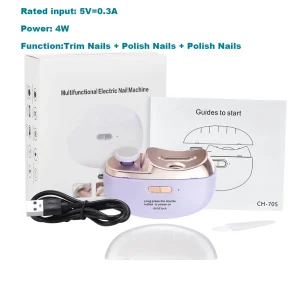 Coupeongles électrique multifonctionnel pour bébé et adulte sécurité enfant USB rechargeable design moderne 2 en 1