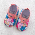 Chaussons intérieurs pour enfants ballerines douces 6 mois à 3 ans imprimé ours mignon rose bleu beige jaune confortable première marche