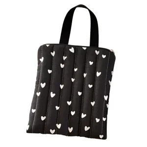 Housse protection appareil électronique rembourrée motif cœur noir blanc portable sleeve laptop tablette