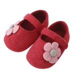 Sandales bébé fille fleurs rouge semelles souples premiers marcheurs 018 mois confortables antidérapant intérieur
