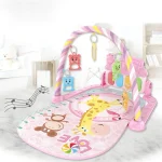 Tapis d&rsquo;éveil musical Qin pour bébé 01 an jouets suspendus arches pliables couleurs pastel développement sensoriel jouet éducatif tapis安全 tissu doux design moderne