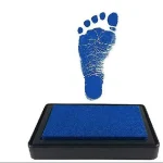 Kit d’empreintes de pieds bébé souvenir non toxique tampon encreur jetable design simple bleu vif cadeau naissance usage pratique