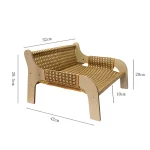 Lit rafraîchissant d&rsquo;été en rotin pour bébé nid confortable canapé bois tissu design moderne matelas antitranspiration lit de repos bébé allaitement sieste extérieur intérieur