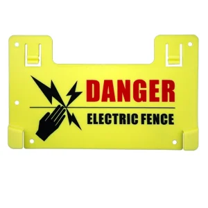 Panneaux avertissement clôture électrique jaune danger 5 pièces plastique durable fixations inclues signalétique sécurisée