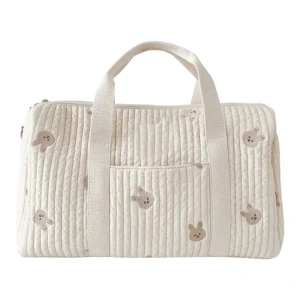 Sac à langer bébé organizer couches brodé sacoche mignon lapins bandoulière nylon fermeture éclair fourretout voyage