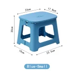 Escabeau pliant portable en plastique bleu pour enfants et adultes tabouret pliable durable usage intérieur et extérieur facile à ranger 23×29 cm