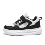 Baskets blanches enfants sneakers sport décontractées cuir PU filles garçons semelle souple antiglissante ventilation perforations 46 ans