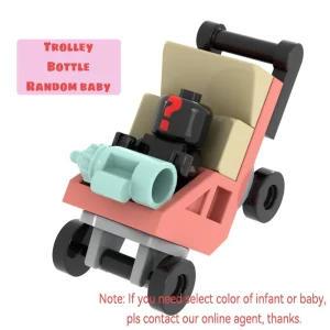 Chariot de lit pivotant pour bébés jouets en briques MOC chariot pour nourrissons cadeaux pour enfants  random baby