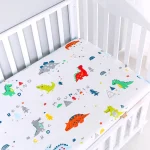 Draphousse bébé design dinosaures 120x60cm 100% coton ou similaires matelas standard élastique hypoallergénique respirant protecteur confortable