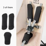 Harnais bébé PLAKIDS 5 points chaise haute voiture coussin épaule cuir PU ajustable 03 ans sécurité confort style moderne polyester gris noir