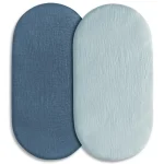 Ensemble de literie pour berceau bébé 2 pièces coussins ovales en coton respirant housse amovible lavable literie apaisante bébé 012m